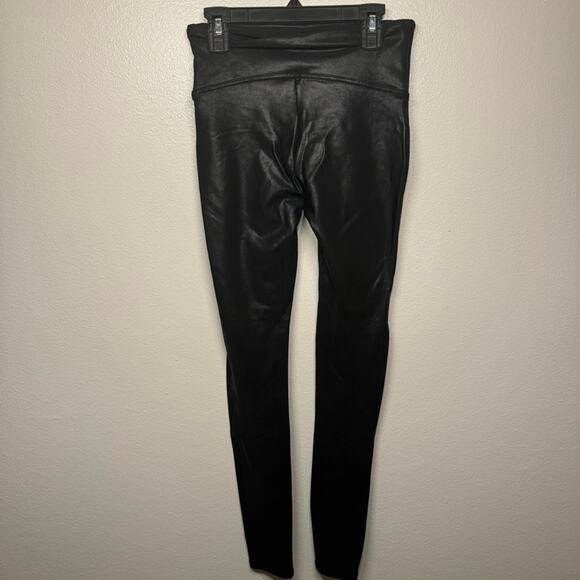 SPANX Faux Leather Leggings Shaping Waistband Black Leggings Women Size Small - Picture 5 of 10